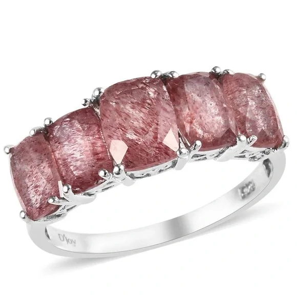 Genuine African Strawberry Quartz Ring NWOTS